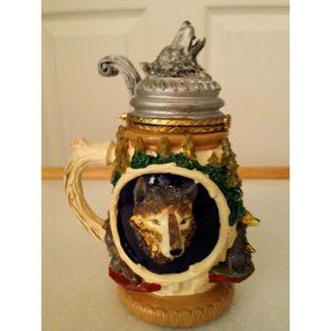 Vintage Mini Beer Stein Call of the Wild Beer Stein 5.5" Tall